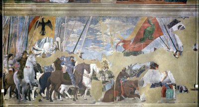 De slag bij de Milvische brug, 312 AD, uit de Legende van het Ware Kruis, voltooid 1464 door Piero della Francesca